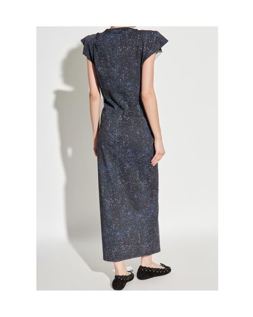 Isabel Marant Blue Printed Side-Split Dress