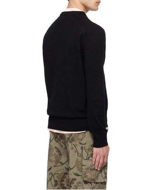Stone Island Black Compass Badge Crewneck Jumper for men