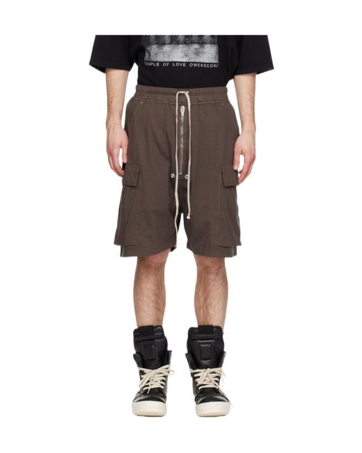 Rick Owens Gray Drawstring Shorts for men