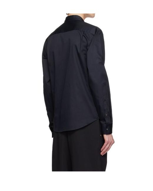 Wooyoungmi Blue Stand Collar Long Sleeve Shirt for men