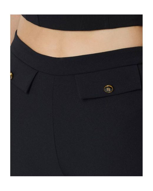 Elisabetta Franchi Black High-Waist Trousers