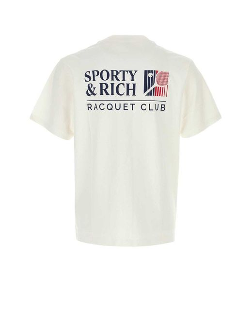Sporty & Rich White Short-Sleeved T-Shirt for men