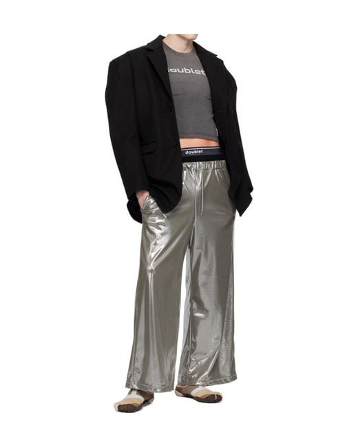 Doublet Gray Wide-Leg Casual Pants for men