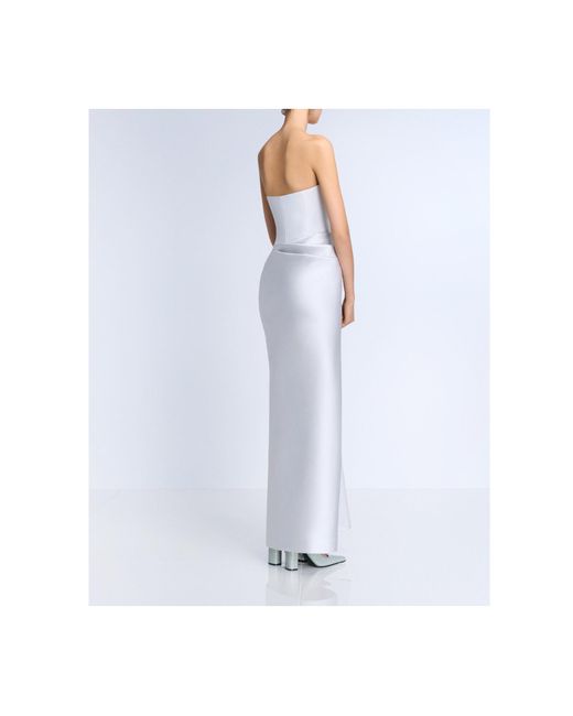 Solace London White Strapless Gown