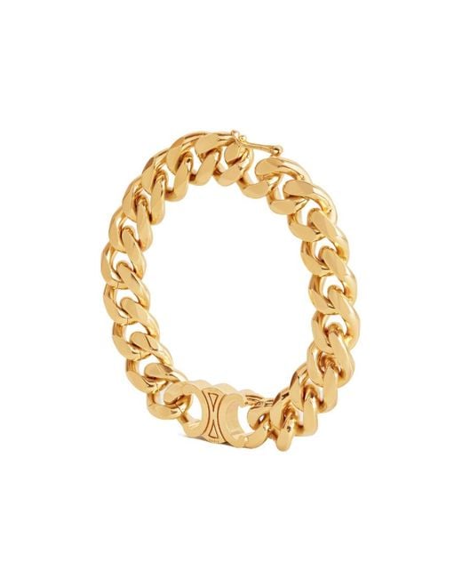 Céline Metallic Triomphe Gourmette Bracelet
