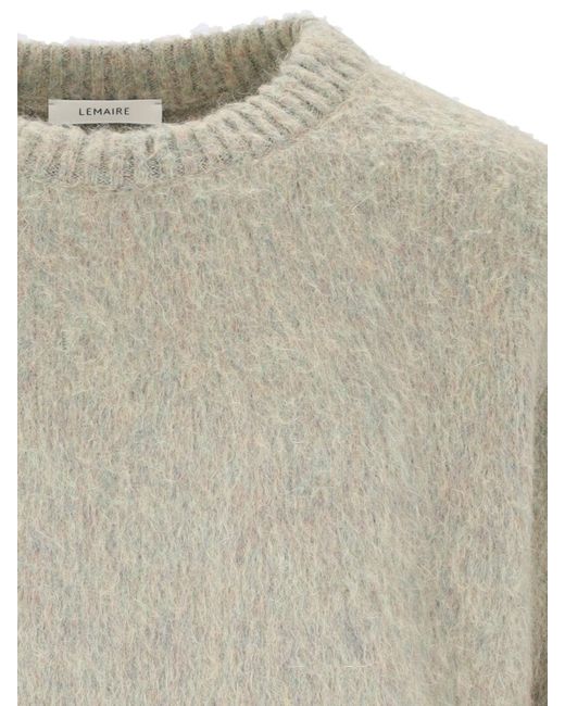Lemaire Gray Crew-Neck Brushed-Effect Jumper for men