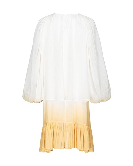 Pinko White Gradient Two-Tone Effect Mini Dress