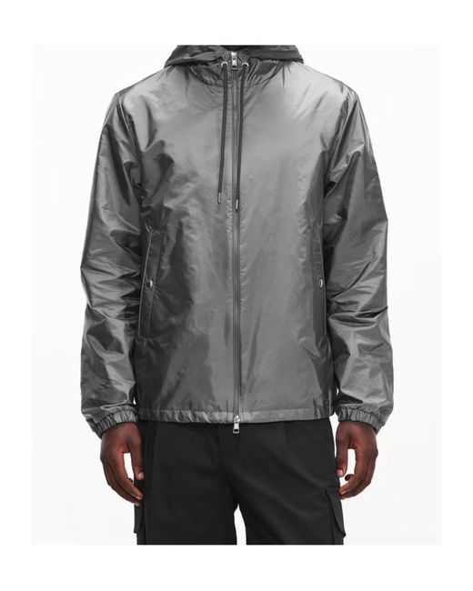 Moncler Gray Logo Waterproof Bomber Jacket for men