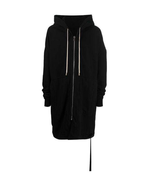 Rick Owens Black Two-Pocket Organic-Cotton Hoodie for men