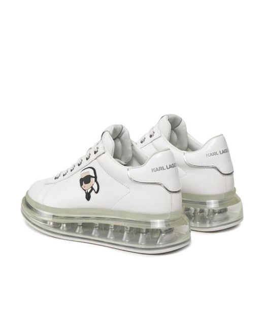Karl Lagerfeld White Lace-Up Sneakers
