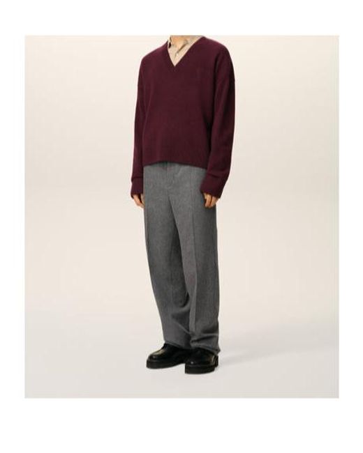 AMI Red V-Neck Sweater for men