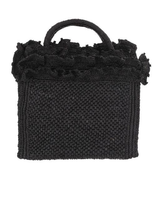 IBELIV Black Laguna Ruffled Shoulder Bag