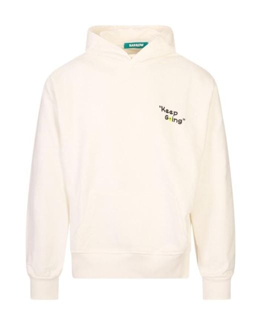Barrow White Teddy Bear Printed Hoodie for men