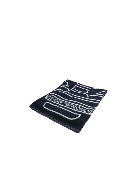 Emporio Armani Blue Woven Towel for men