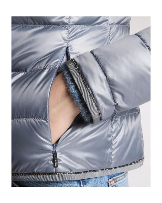 Fay Blue Zip-Up Quilted Jacket