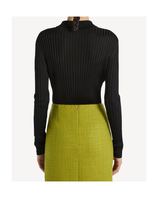 Balmain Black Buttoned Ribbed Knit Cardigan