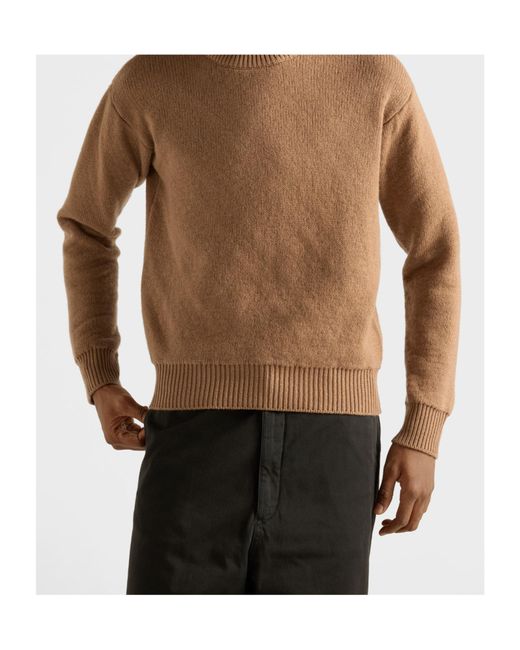 Prada Natural Crewneck Knitted Jumper for men