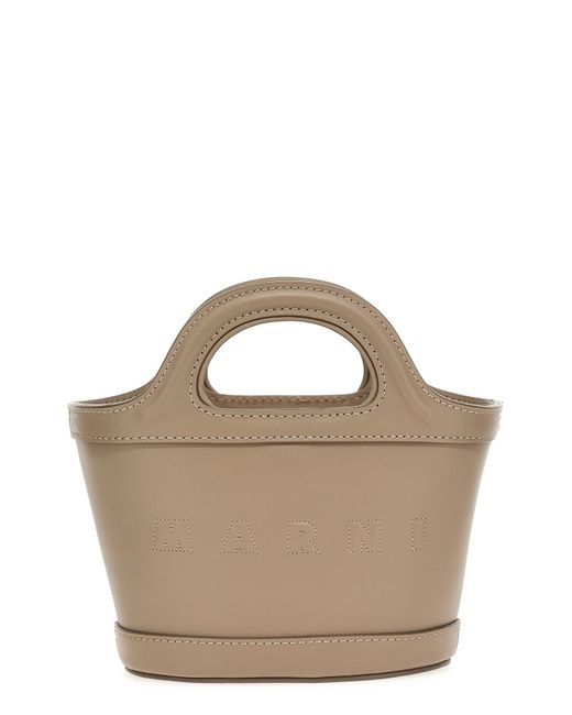 Marni Brown Micro Tropicalia Leather Tote Bag