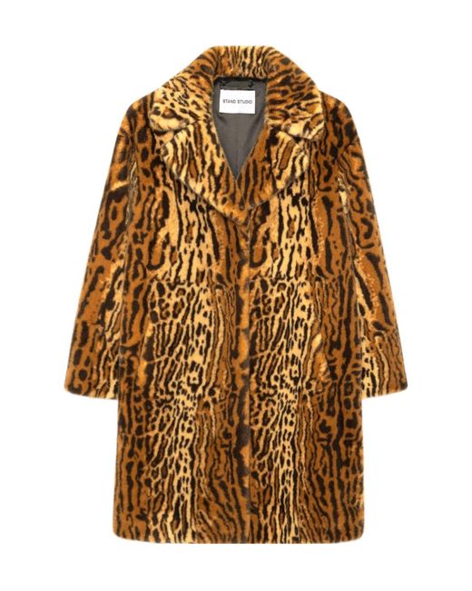 Stand Studio Natural Camille Faux Fur Teddy Coat