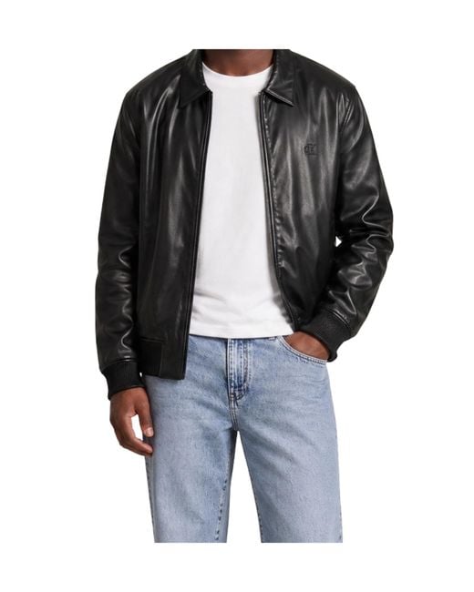 Calvin Klein Black Logo-Embroidered Jacket for men