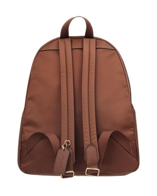 COACH Brown Logo Print Backpack