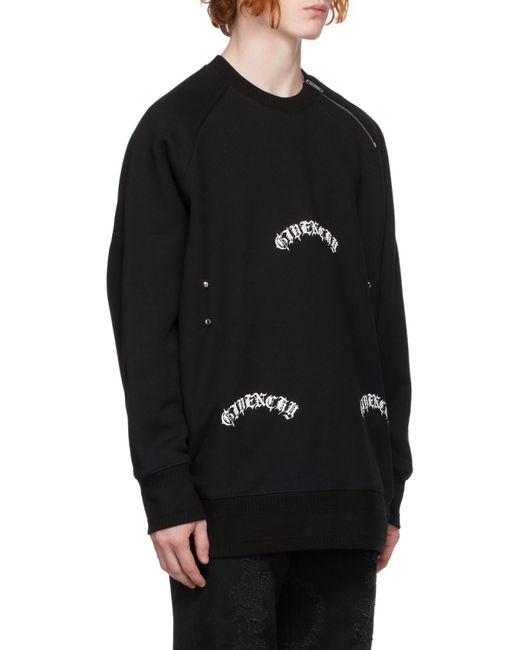 Givenchy Black Metallic Detailed Oversized Sweatshirt for men