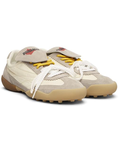 DSquared² Natural Panelled Soccer Low-Top Sneakers for men