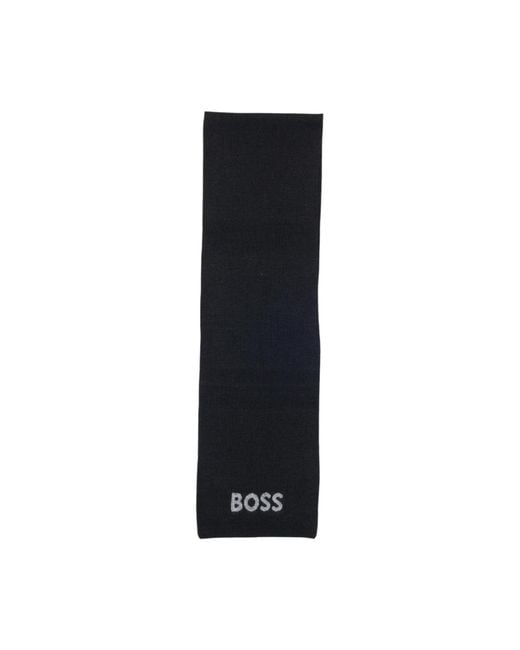 Boss Black Patterned Scarf for men