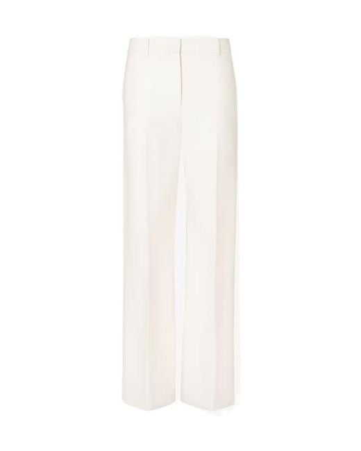 Fendi White Ivory Wool Trousers