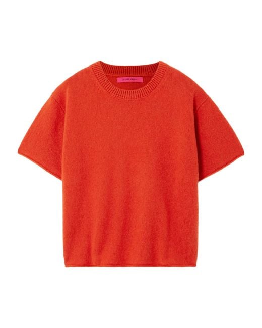 The Elder Statesman Red Solid-Color Short-Sleeved Top