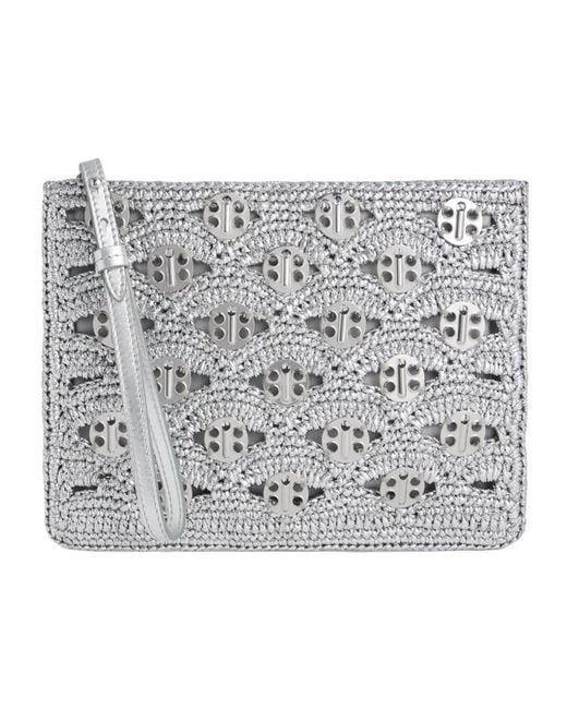 Rabanne Gray Rabanne Zipped Clutch Bag