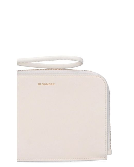 Jil Sander Natural Logo-Embossed Coin Purse