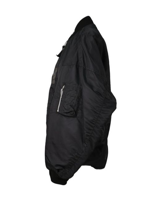 Maison Mihara Yasuhiro Black Double Leyered Zipped Flight Jacket for men