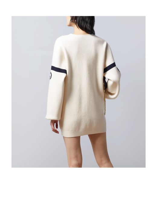 Gucci White Interlocking G Buttoned Cardigan