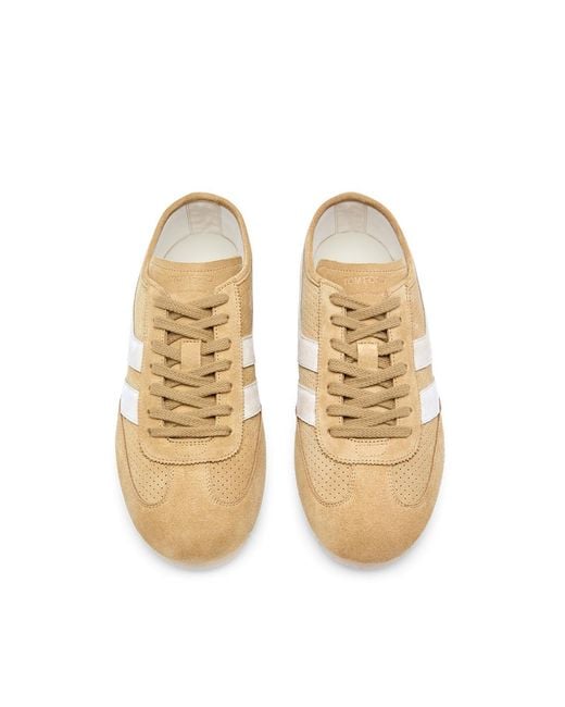 Tom Ford Natural Suede Low-Top Sneakers for men