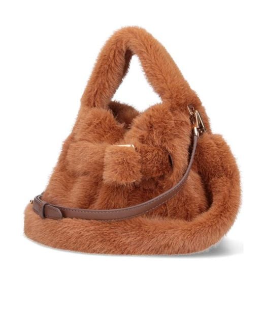 Boyy Brown Square Scrunchy Soft Bucket Bag