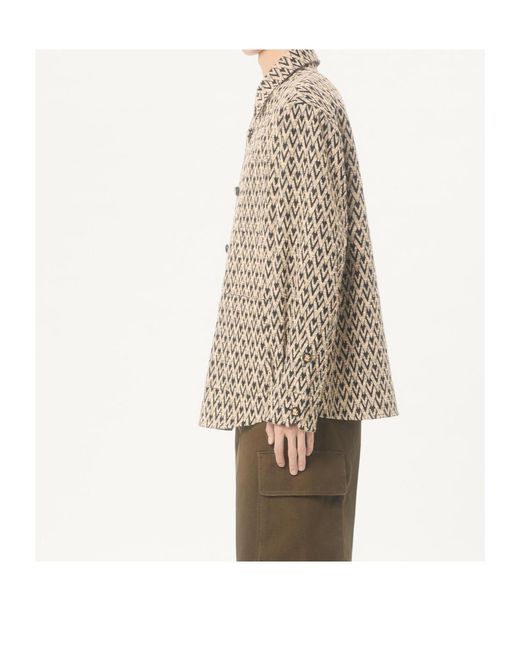 Valentino Brown Toute La V Jacquard Jacket for men