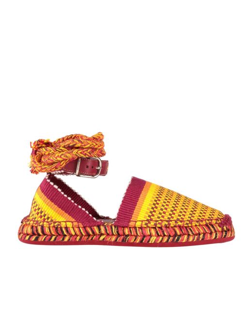 Chloé Orange Multicolored Sandals With Jute Soles