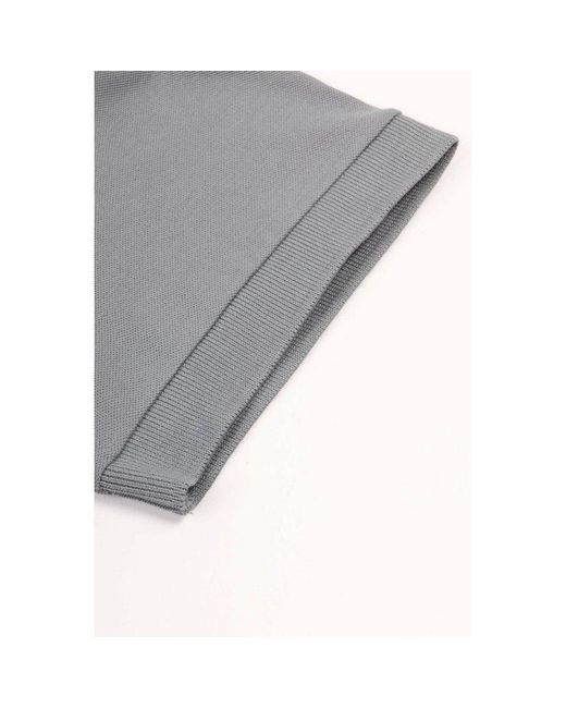 Stone Island Gray Logo Patch Short-Sleeved Polo Shirt for men