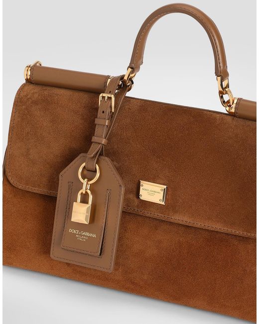 Dolce & Gabbana Brown Sicily Foldover Top Tote Bag