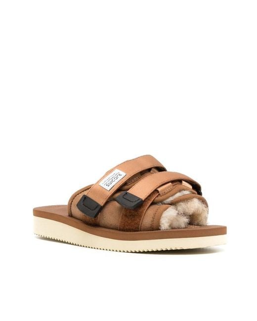 Suicoke Brown Logo Slippers