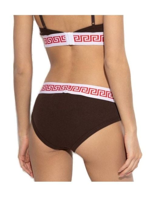 Versace Red Ribbed Stretch Briefs