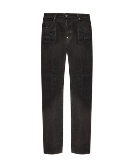 DSquared² Black Straight Leg Jeans for men