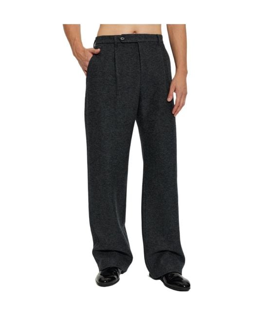 Jil Sander Black Pleated Wide-Leg Pants for men