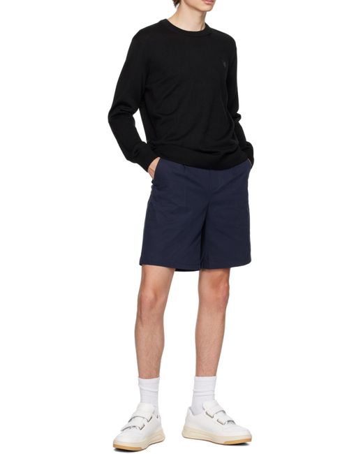 Maison Kitsuné Black Maison Kitsuné Fox Embroidered Knitted Jumper for men
