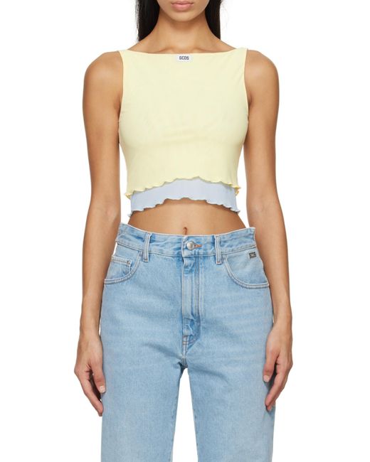 Gcds White Tulle Layered Tank Top