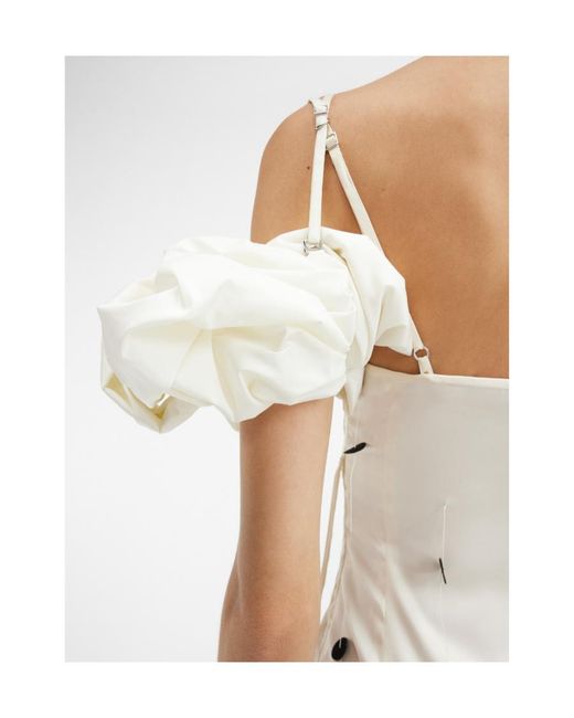 Jacquemus White Chouchou Polka-Dot Midi Dress