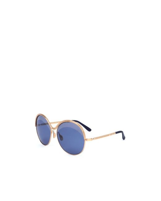 Elie Saab Blue Round Frame Sunglasses