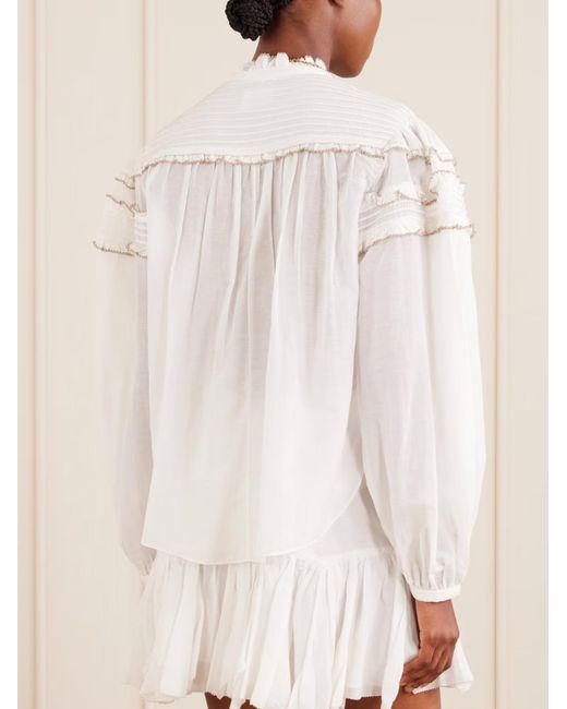 Isabel Marant White Isabel Marant Étoile Doane Ruffled Blouse