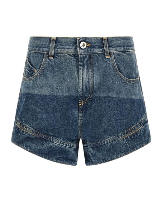 The Attico Blue The Cut-Out Denim Shorts